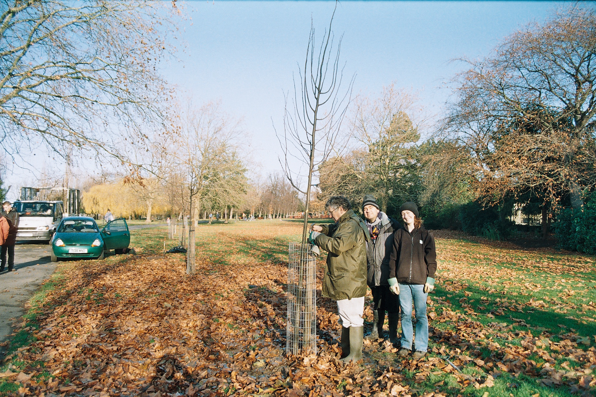 Planting trees in the park on 1 Dec 2007